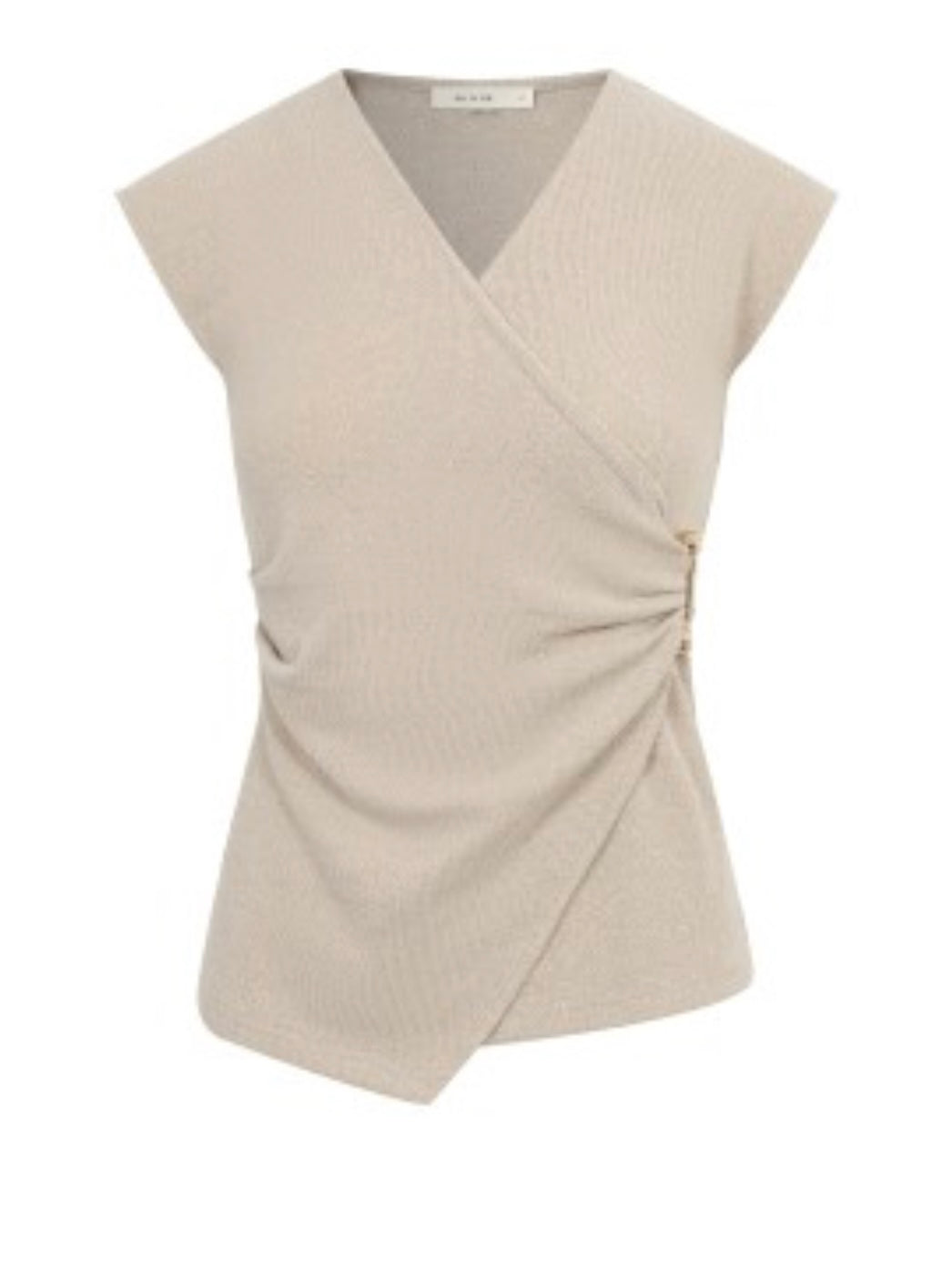 Waist Clasp Gathered Blouse