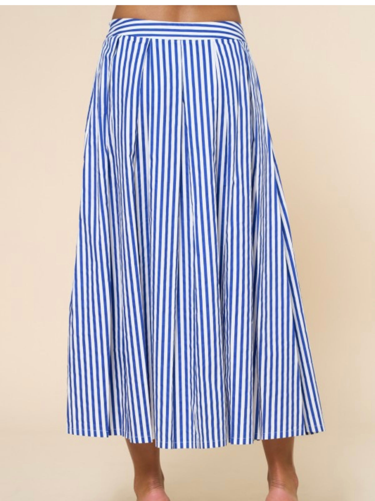 Sorrento Blue Striped Midi Skirt