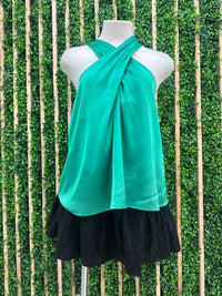 Satin Twist Halter Neck Top