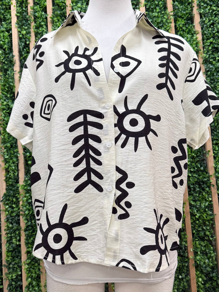 Ivory Black Fun Boho Pant Set