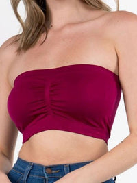 Seamless Ruched Bandeau Bra Top