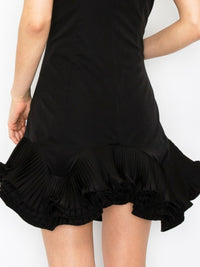 Beautiful Black Flutter Ruffle Short Dress