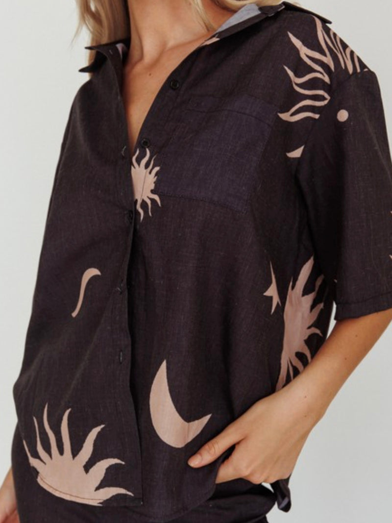 Sun Moon Printed Blouse