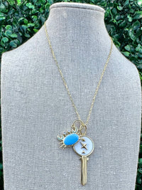 Crab Key Enamel Necklace