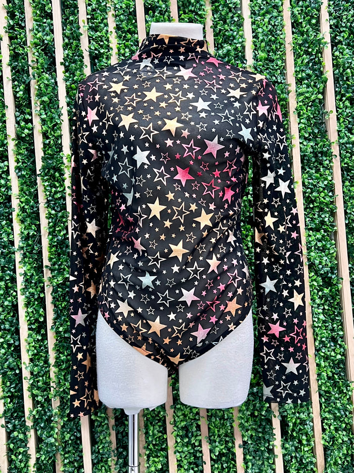 Metallic Star Mesh Bodysuit