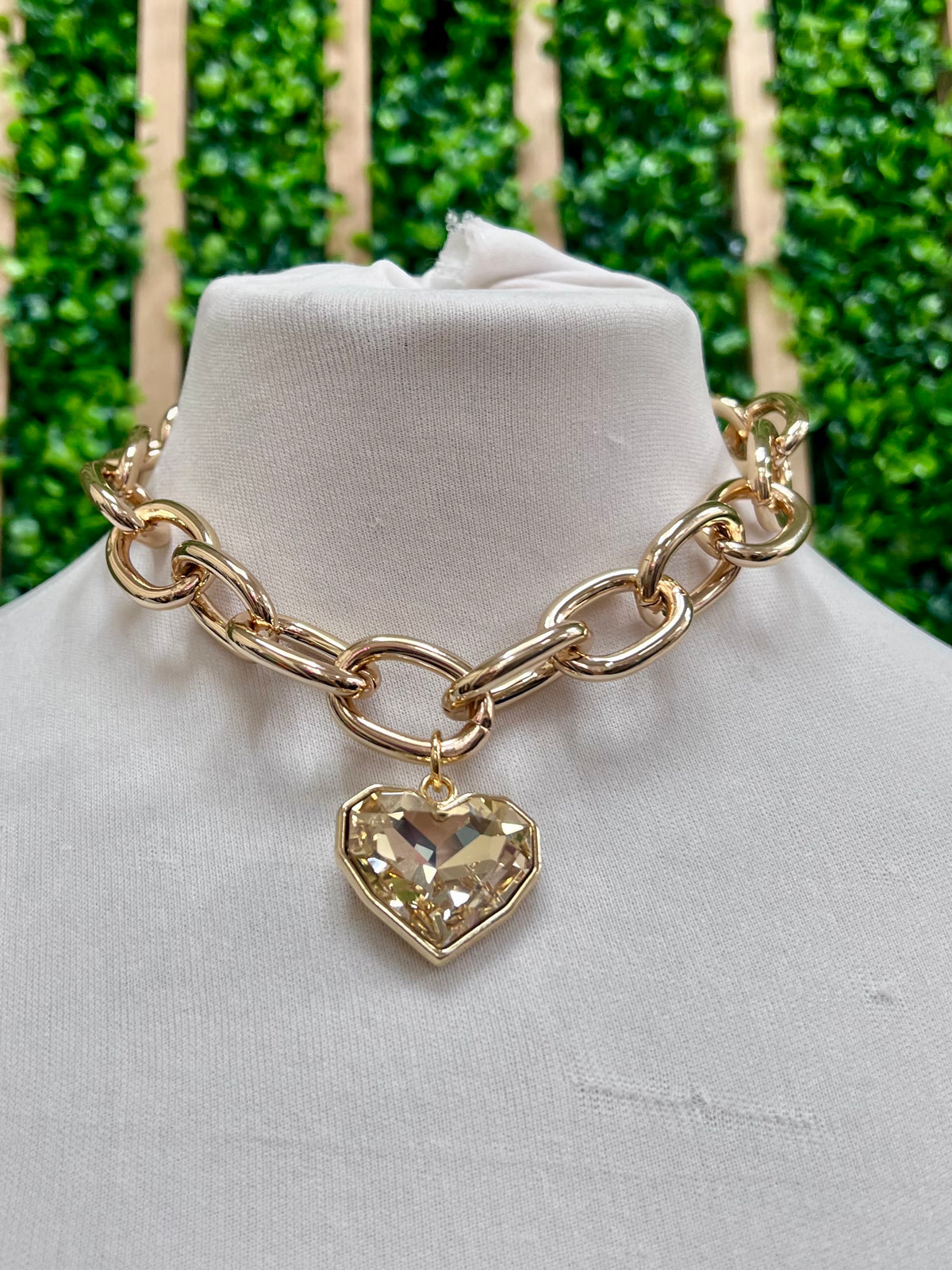 Smart Chic Crystal Heart Link Necklace