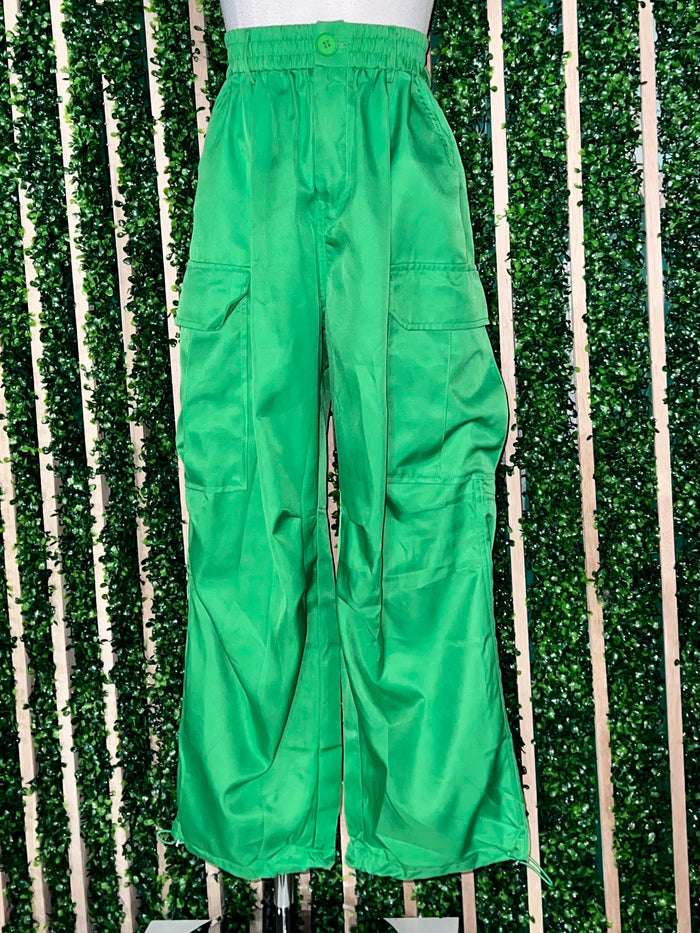 Satin Green Joggers