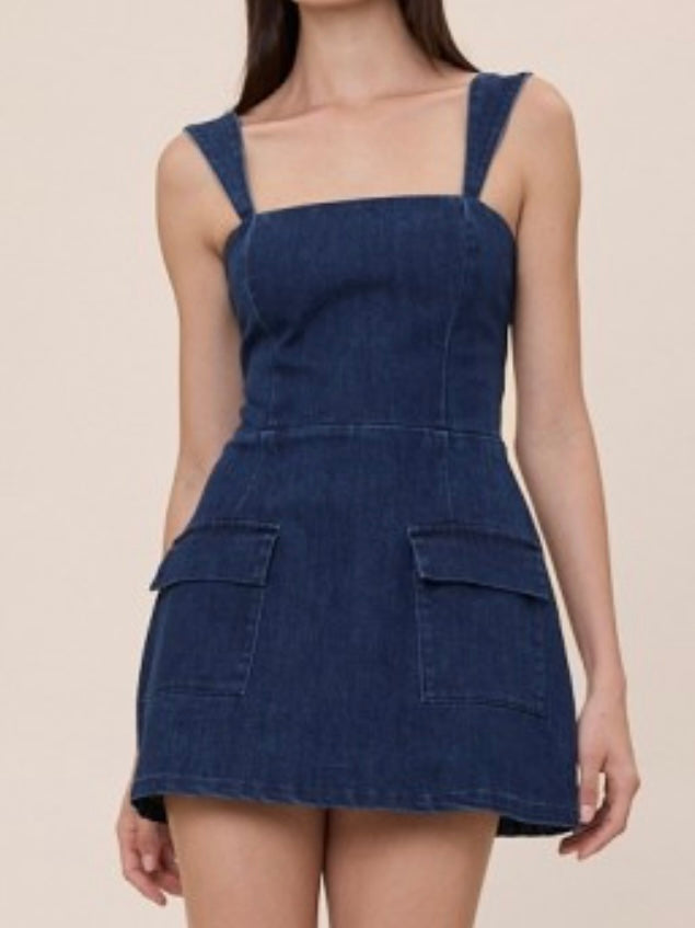 Beautiful Denim Fitted Skort Dress