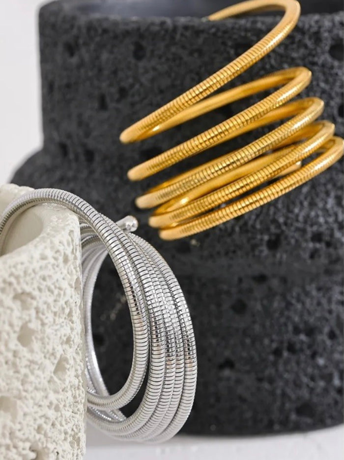 Cobra Stainless Steel Stackable Wrap Arm Bracelet