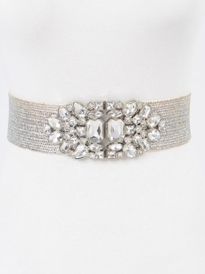 Stone Design Metallic Straw Belt
