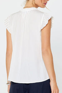 Satin Pleated Neck and Sleeves Blouse