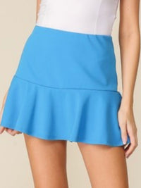 Elastic High Waisted Ruffle Knit Skort