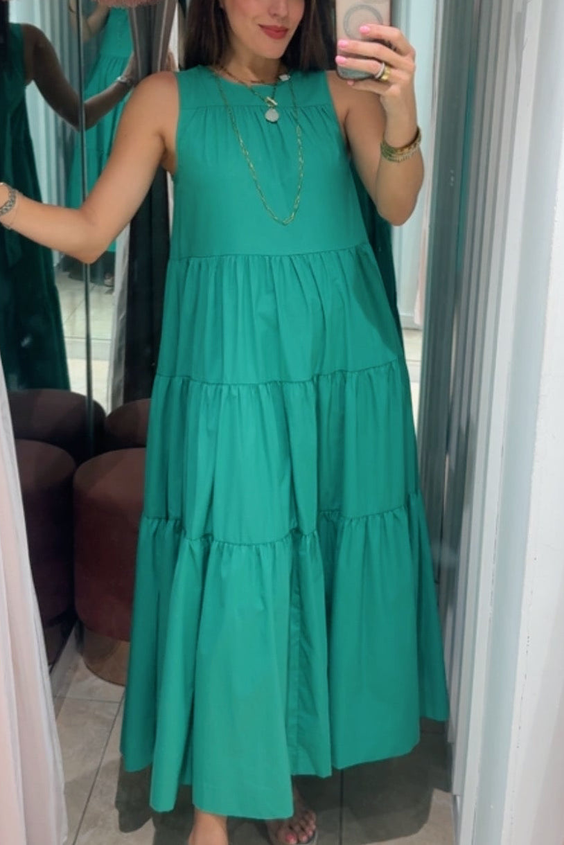 Green Tiered Maxi Dress