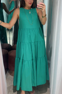 Green Tiered Maxi Dress