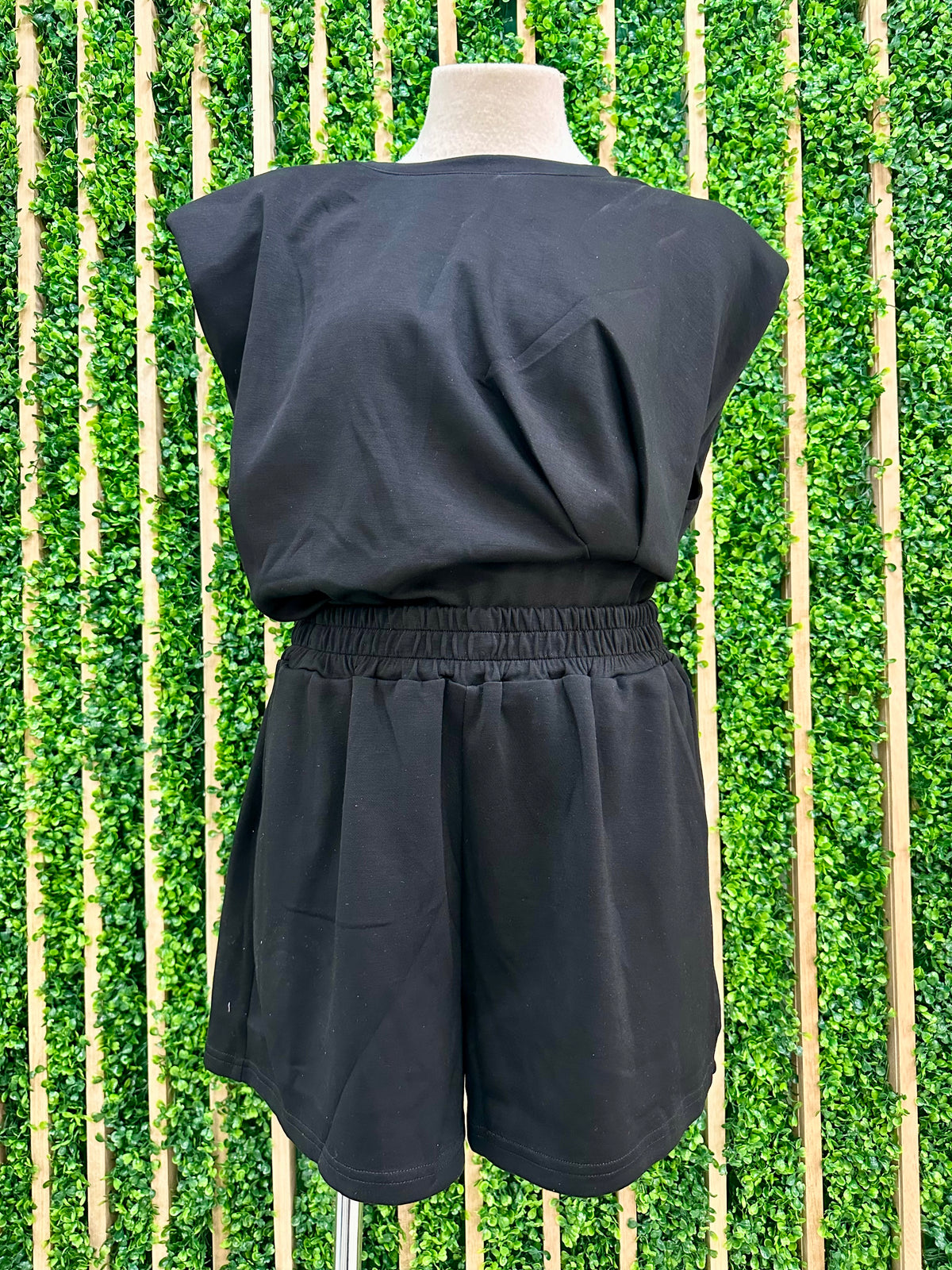 Black Cap Sleeve Lyocell Short Pant Set