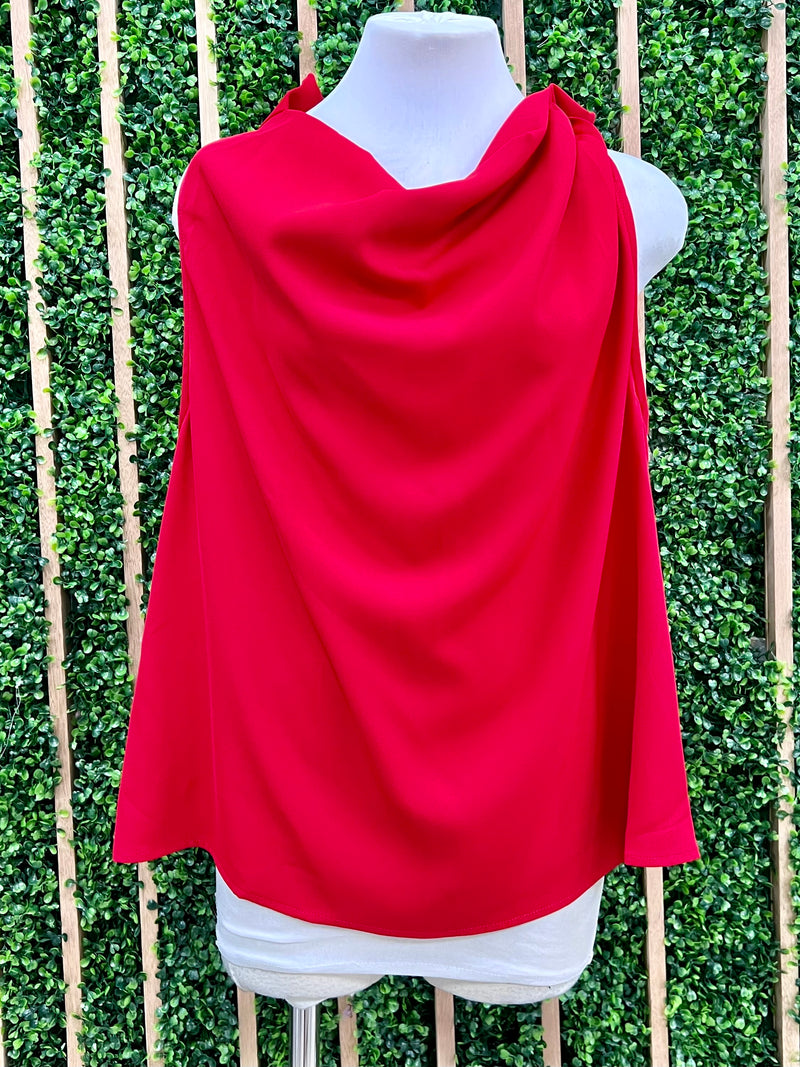 High Neck Cowl Neck Top