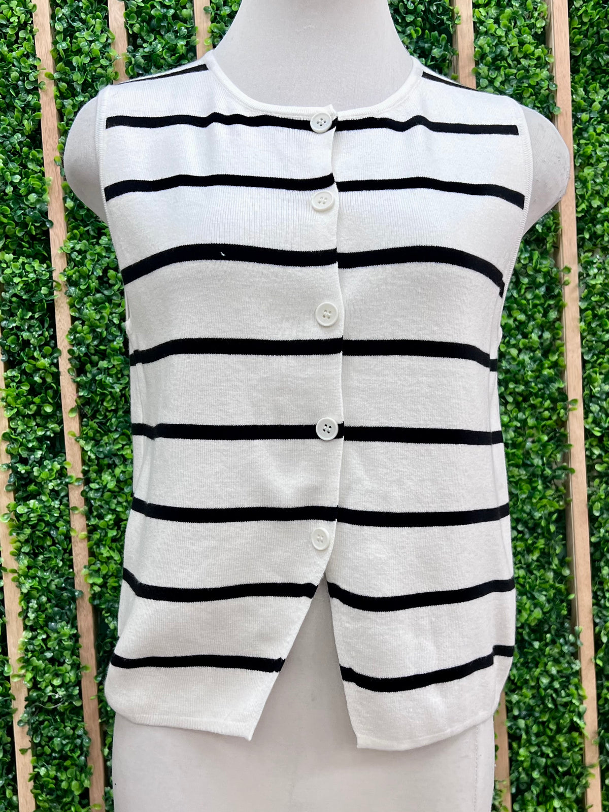 Off White Knit Vest Top