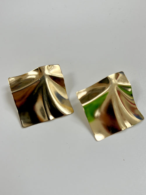 Gold Filled Textured Plate Earrings