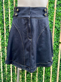 Stretch Denim A Line Short Skirt