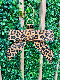 Leather Bow Keychain