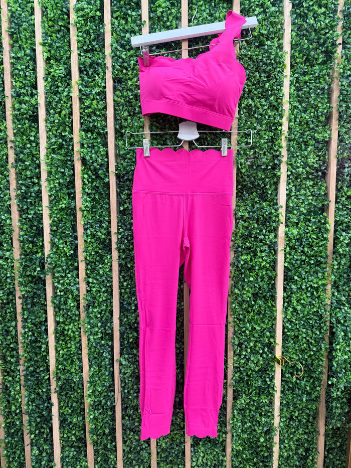 Scallop One Shoulder Legging Set