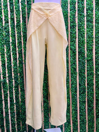 Lace Overlay Dressy Barrel-Leg Pants