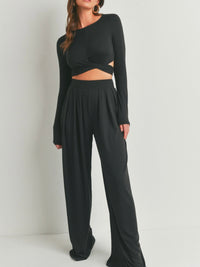 Long Sleeve Wrap Pant Set