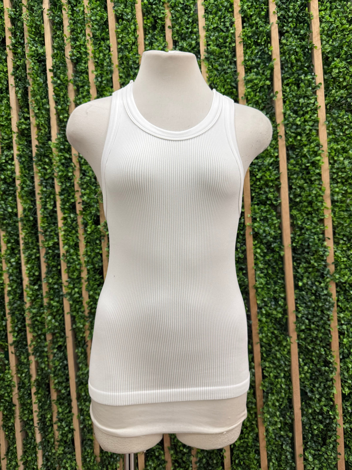 High Neck Ribbed Full Tank Top