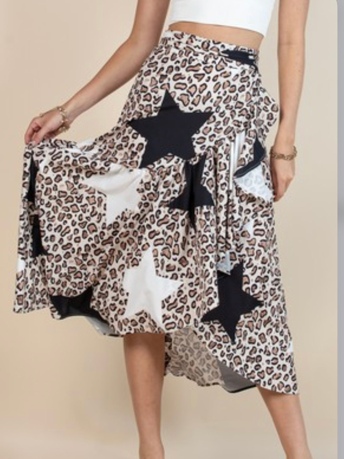 Animal Print Wrap Skirt