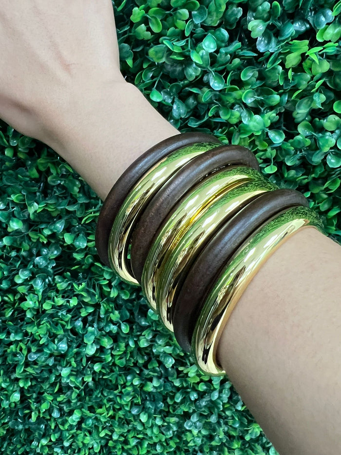 Brown Gold Bangle Set