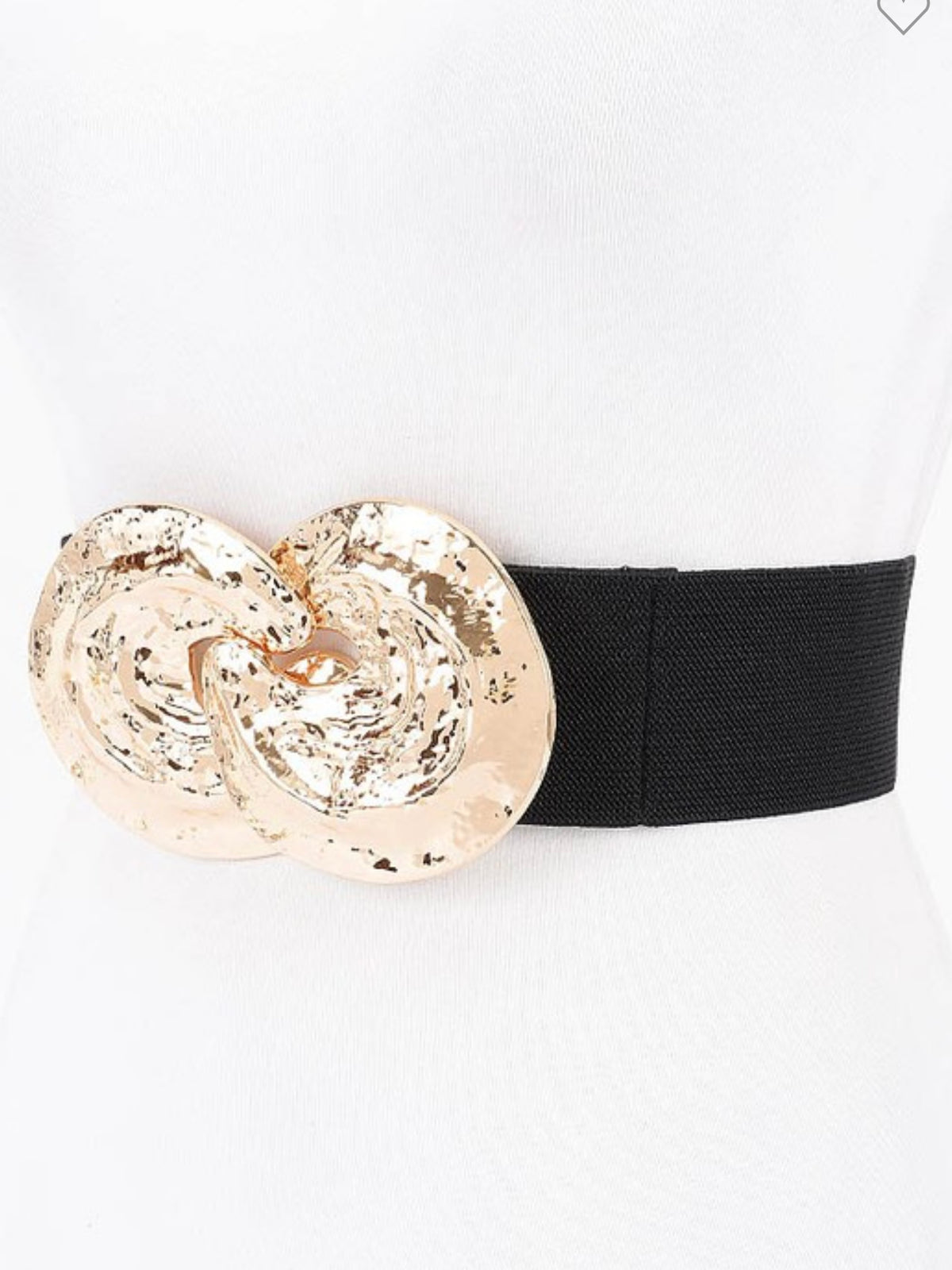 Textured Deco Interlocking Buckle Elastic Belt