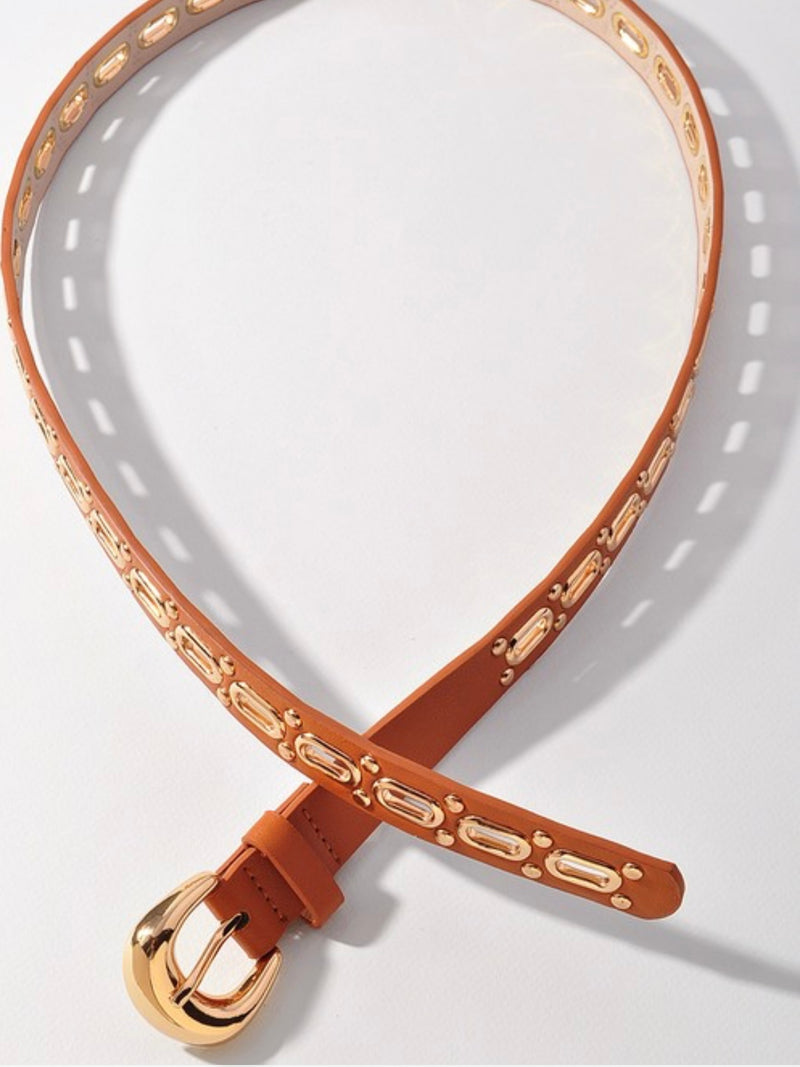 Metal Oval Details Belt