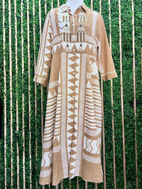 Italy Aztec Print Maxi Dress