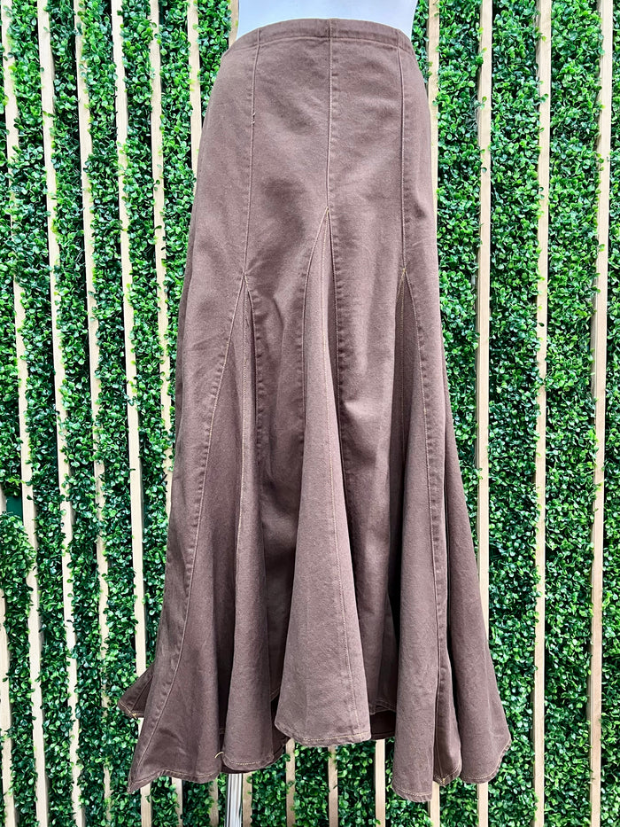 Flared Denim Maxi Skirt