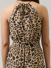 Leopard Halter Jumpsuit