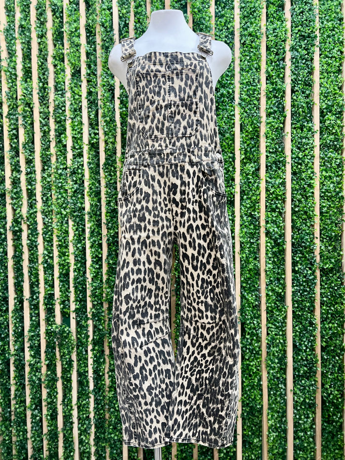 Leopard Printed Barrel Overall