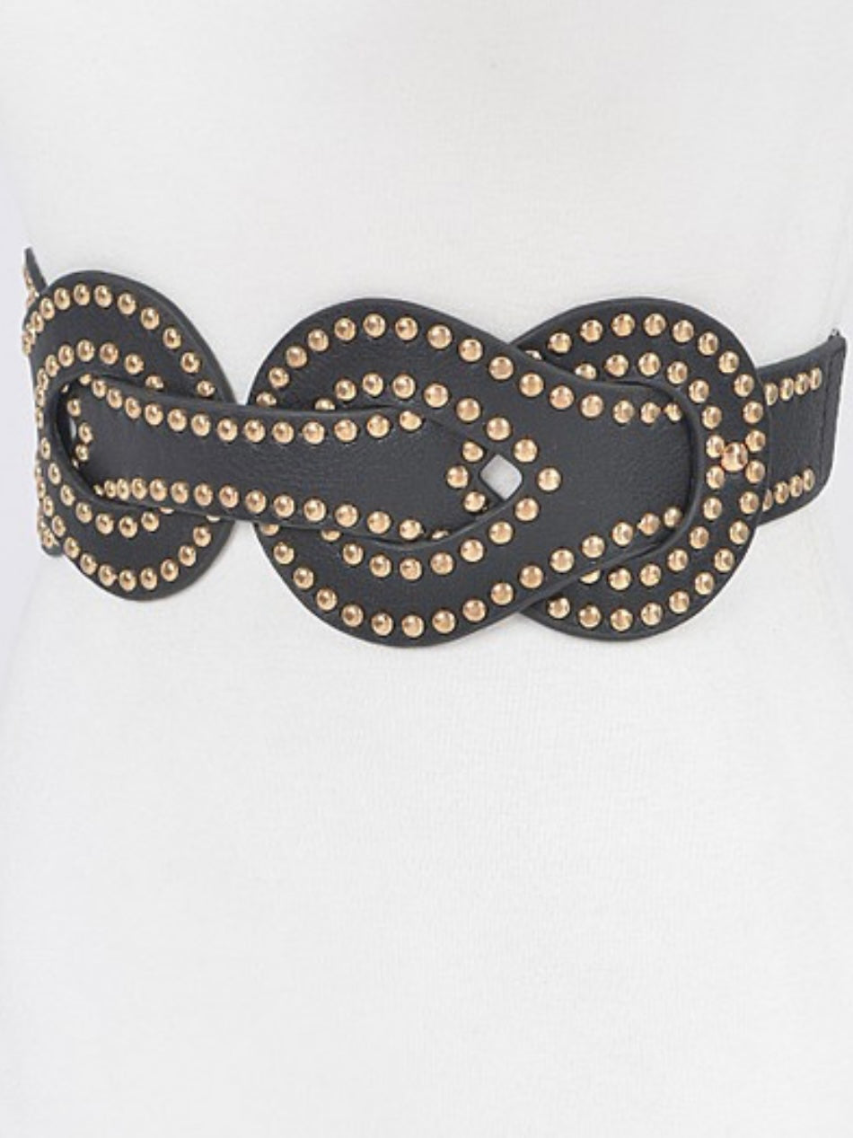 Knot Metal Studded Elastic Belt