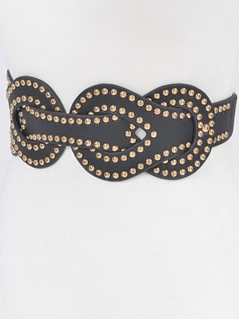 Knot Metal Studded Elastic Belt