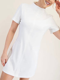 Mock Neck Short Sleeve Dress