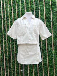 Ecru Stitch Detail Skort