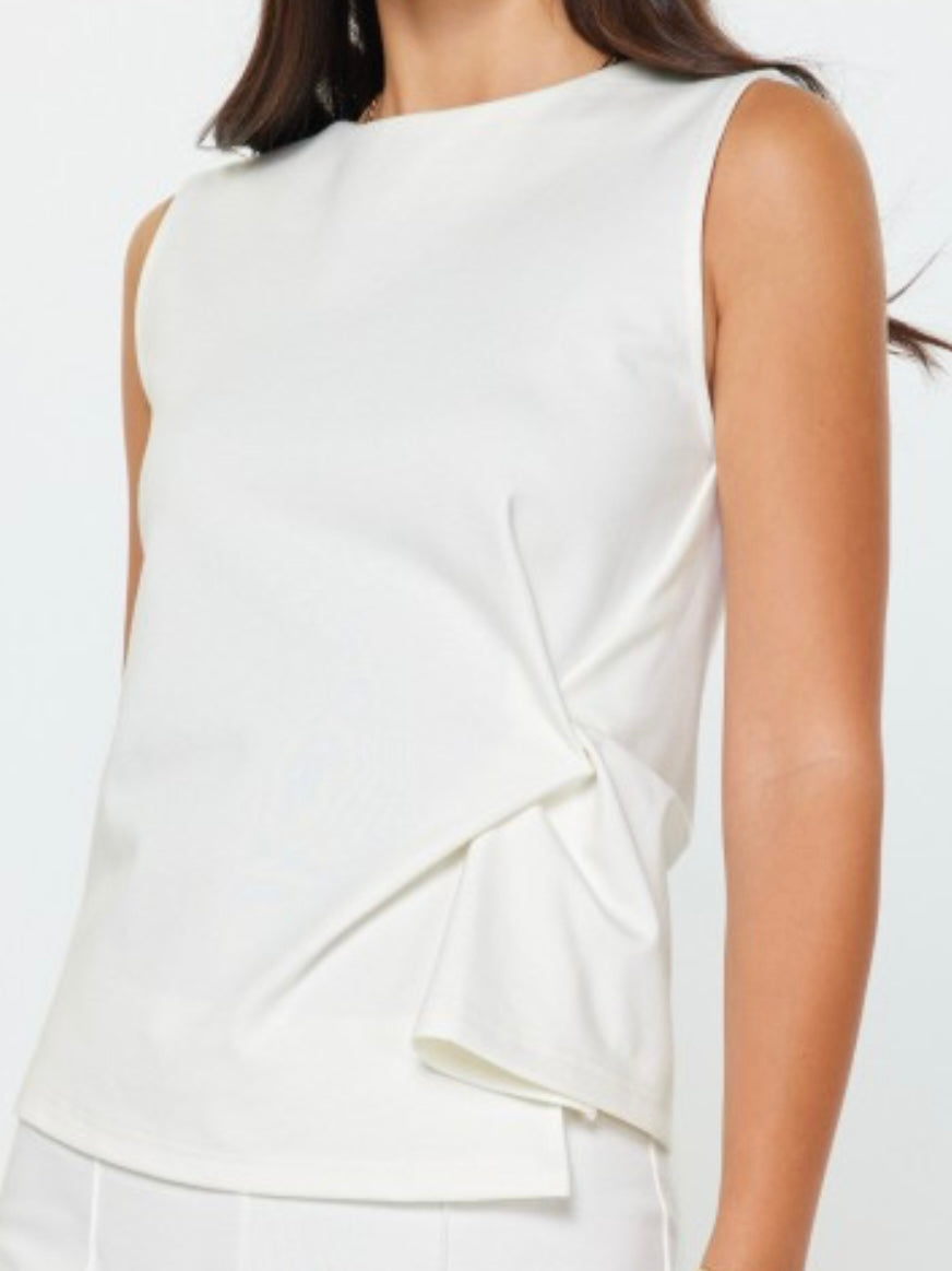 Twist Detail Ponte Sleeveless Top