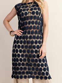 Round Lace Midi Dress