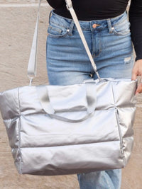 Metallic Puffer Tote