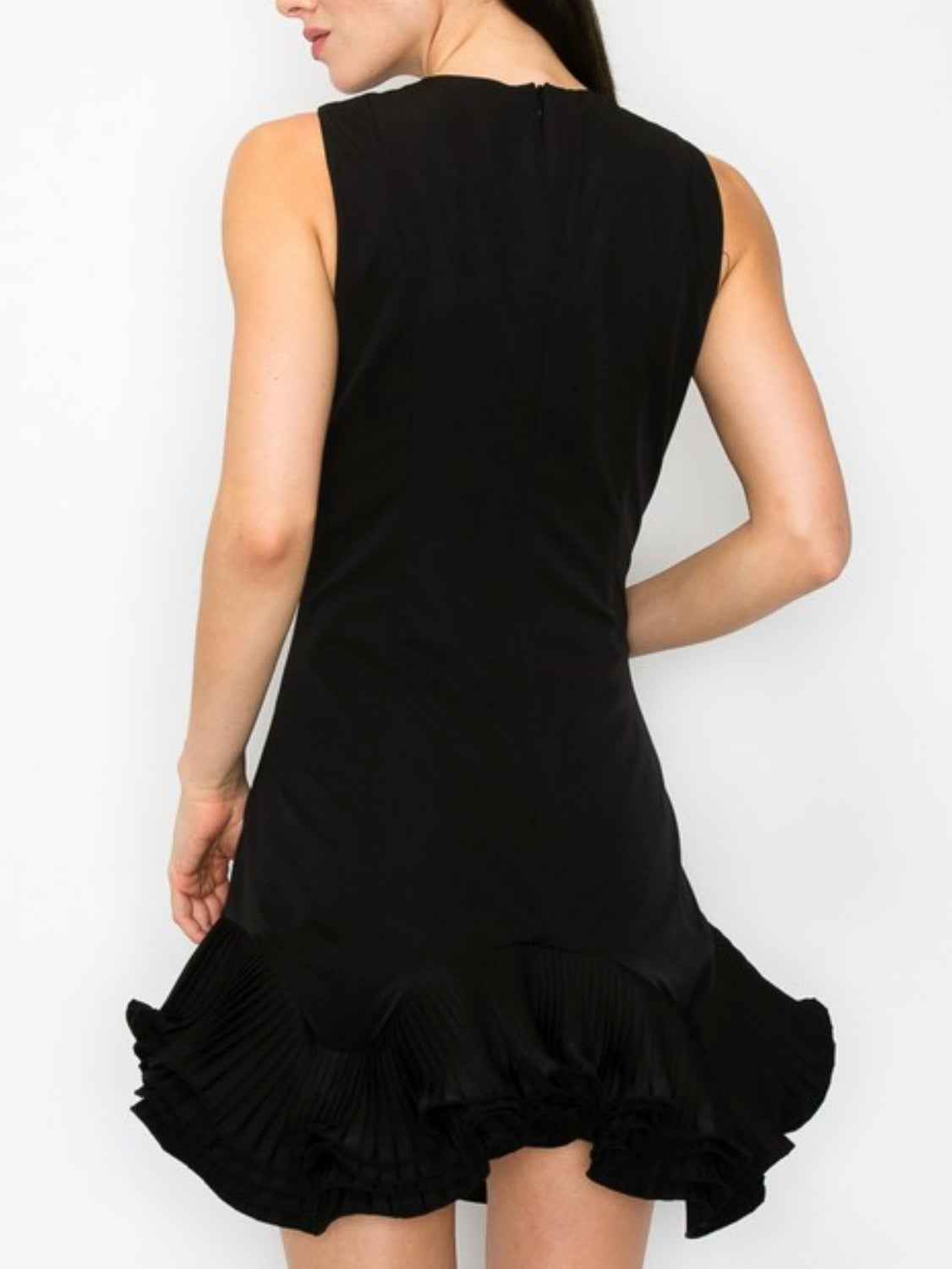 Beautiful Black Flutter Ruffle Short Dress