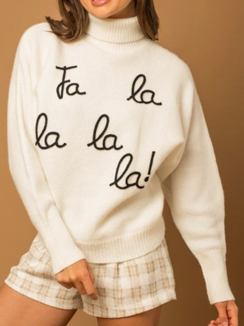 Fa La La Embossed Sweater