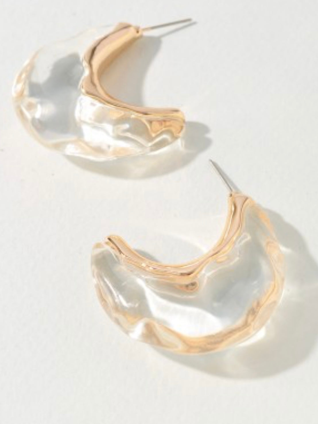 Rustic Clear Gold Detail Resin Hoop
