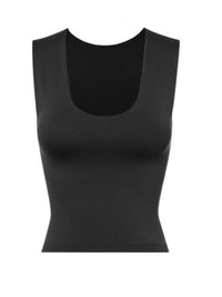 Scoop Neck Wide Shoulder Basic Top