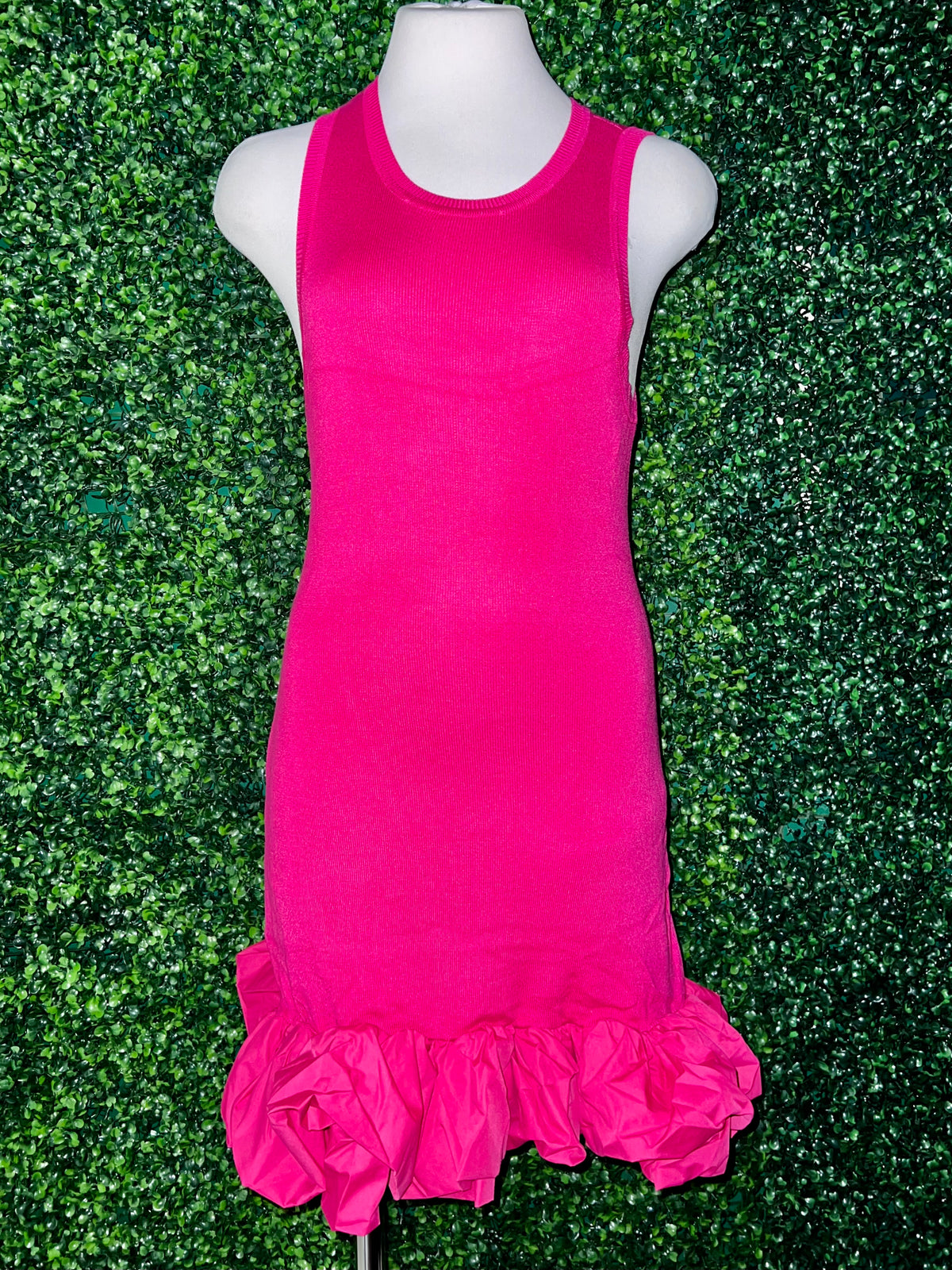 Dressy Hot Pink Ruffled Dropwaist Short Dress