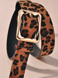 Leopard Angled Buckle Belt