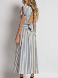 Blue Striped Midi SKIRT set